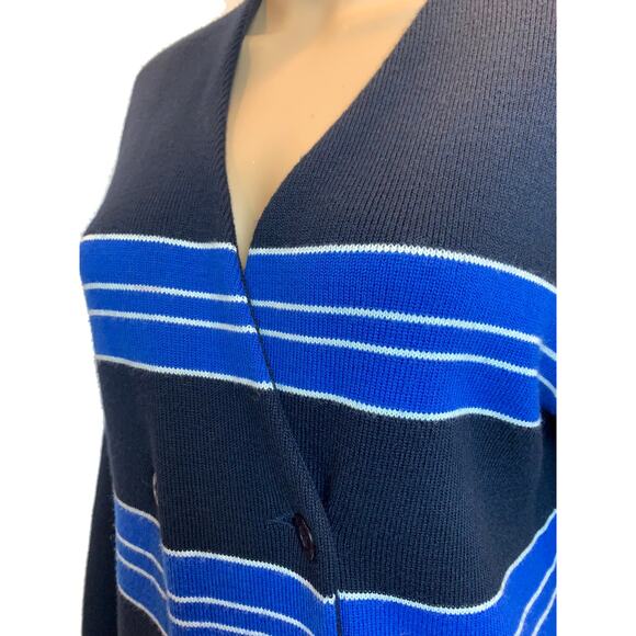 80s RODIER Dark Blue Knit Skirt Suit | Oversized Blazer Cardigan & Pencil Skirt - Picture 9 of 10